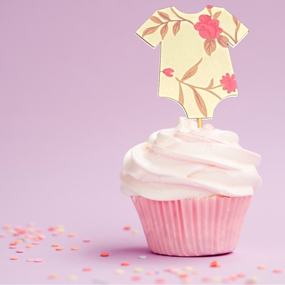Baby shower cupcake toppers handmade with love. 12 peices. - Picture 4 of 6